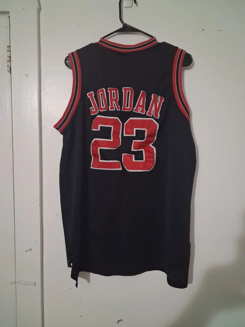 Vintage Adidas Michael Jordan Chicago Bulls #23 Black Pinstripe Swingman Jersey